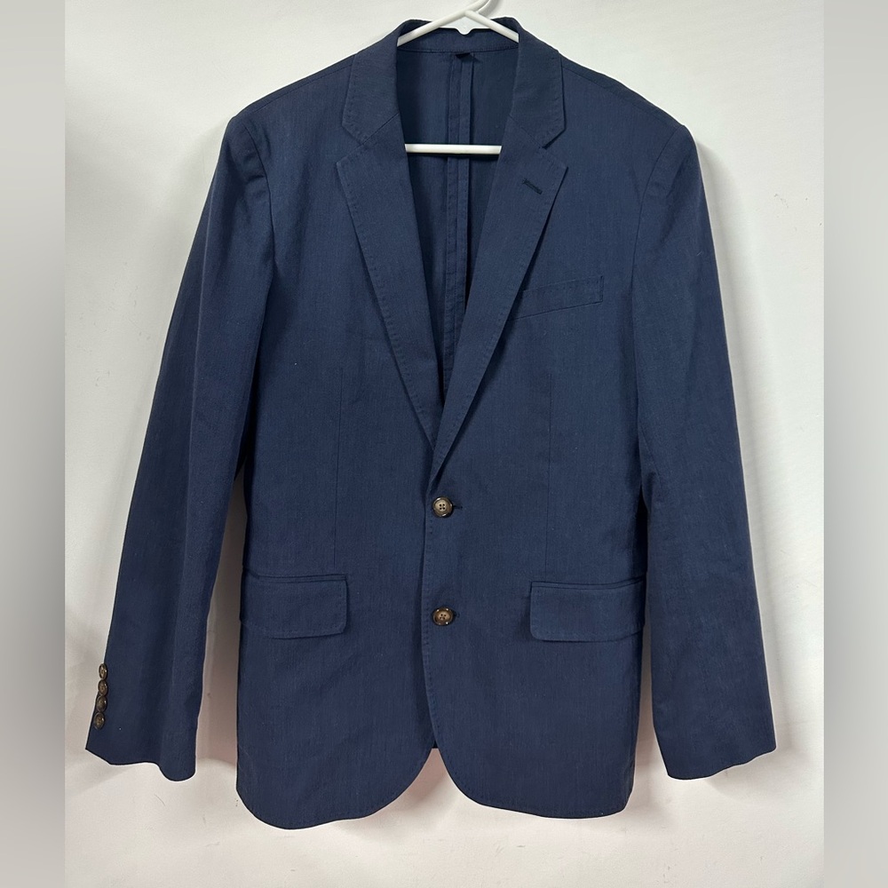 J Crew Ludlow Blazer Men's 36S Blue Cotton Stretch Somelos Unstructured Jacket